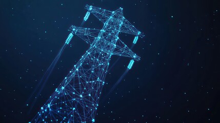 Digital representation of a power line structure in a network design.
