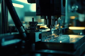 Wall Mural - a machine is in the foreground and a piece of paper is in the background