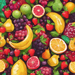 fresh fruit background illustration