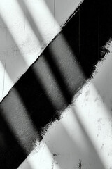 Leinwandbilder - Black and white illustration with textured paint strokes layered diagonally. Contrasting expressive composition
