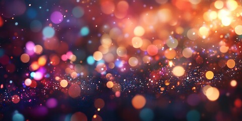 Wall Mural - a vibrant collection of glowing lights and shimmering bokeh. this image captures the essence of cele