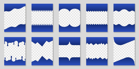 Wall Mural - abstract curve lines, wave frame for web page. set of separator shapes. template divider header for 