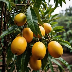 ripe apricots on a tree