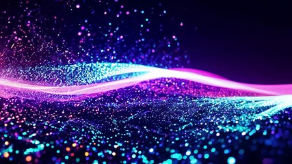 Wall Mural - data waves. modern neon abstract backdrop. virtual animated cyberspace.