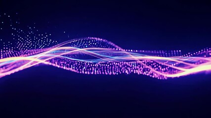Wall Mural - data waves. modern neon abstract backdrop. virtual animated cyberspace.
