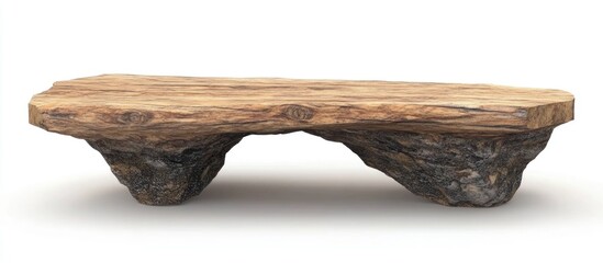 Isolated empty log table corner against a white background perfect for showcasing products or designs versatile use for presentations