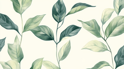 Wall Mural - leaves frame