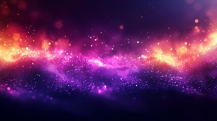 Wall Mural - Glowing purple particles against a dark background