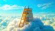 © Solikah - A ladder leads to a stack of books in the clouds.