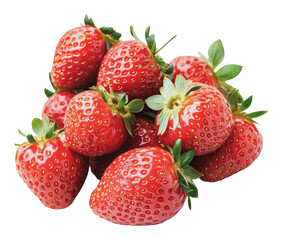 Wall Mural - PNG Red strawberries on a white background