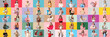 © Pixel-Shot - Big collage of people with gifts boxes on color background