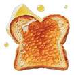 © ColdFire - PNG Toasted bread slice topped with honey drizzle