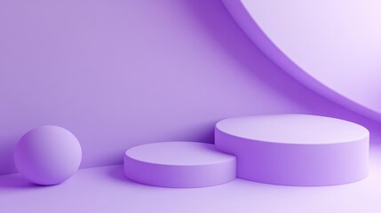 Aufkleber - Soft purple abstract background 3D render for product promotion mock up