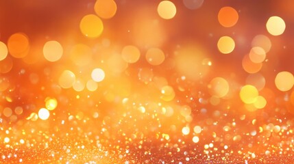 Leinwandbilder - Abstract defocused background with vibrant orange tones featuring bright bokeh and glitter effects Ideal for holiday themes and celebrations