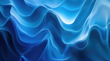 Aufkleber - Abstract wave design featuring a blend of blue tones