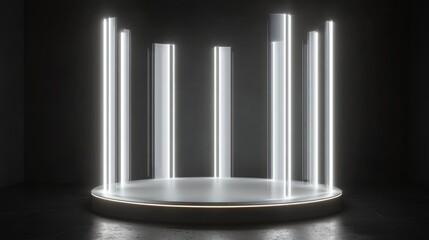 Aufkleber - Illuminated Cylinder Display Stand 3D rendering