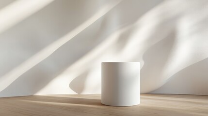 Aufkleber - White cylinder with an abstract modern background 3D model mockup 3D illustration