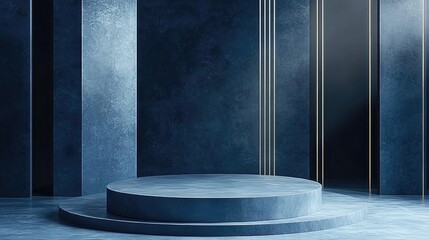 Aufkleber - Elegant and beautiful abstract background featuring minimalistic elements on a pedestal presented in a 3D illustration