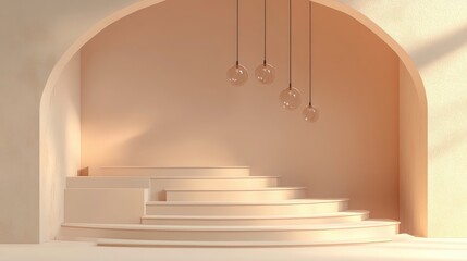 Aufkleber - Minimalist podium scene backdrop 3D rendered illustration
