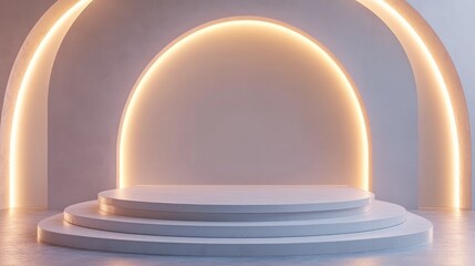 Aufkleber - Futuristic display pedestal Empty podium for products 3D rendering