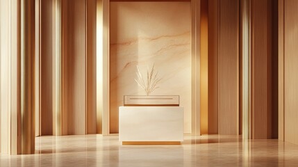 Poster - Elegant background featuring a pedestal and display case 3D illustration and rendering