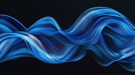 Poster - Stylish background featuring flowing blue stripes in an artistic arrangement