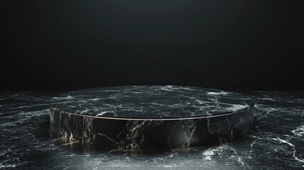 Aufkleber - 3D rendering of a dark marble podium