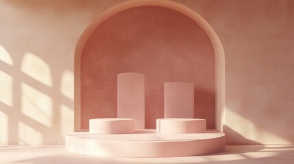 Poster - Minimalist 3D rendered podium for product display