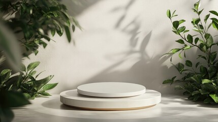Aufkleber - Round product stand display mockup in 3D render