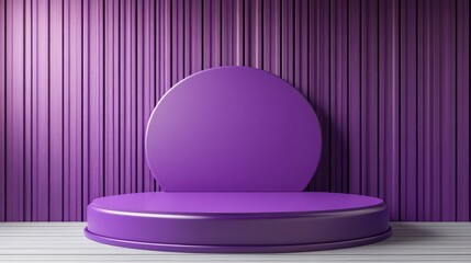 Poster - Purple podium for showcasing products 3D rendering