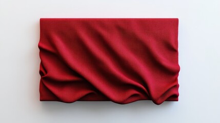 Poster - Red fabric covered blank board isolated on a white background 3D rendering