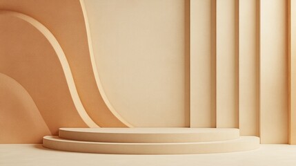 Poster - Abstract background featuring a podium and wall scene in 3D illustration
