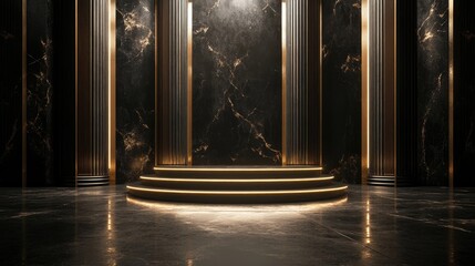 Aufkleber - Luxury pedestal background in 3D illustration and rendering