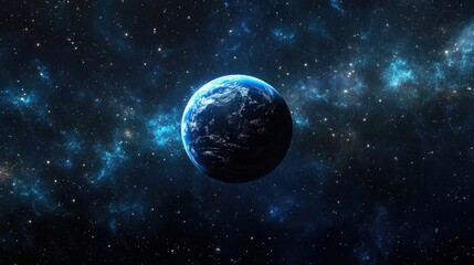 Aufkleber - 3D cartoon visualization of planet and galaxy stars in outer space
