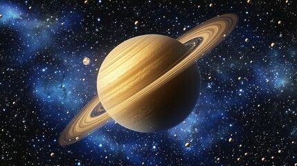 Aufkleber - Illustration of a planet in deep space in 3D cartoon rendering