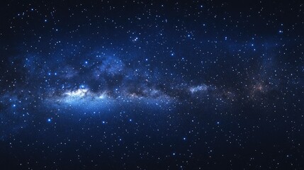 Wall Mural - 3d cartoon depiction of a dark blue night sky filled with numerous stars featuring the milky way in 