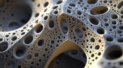 Poster - Abstract fractal background illustrations featuring textured chaos ornament in a 3D cartoon rendering style