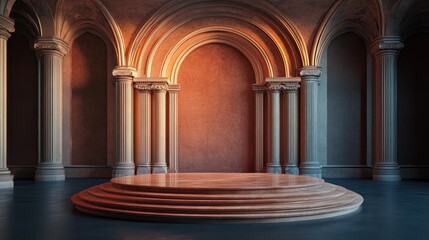Poster - 3D rendered podium illustration backdrop