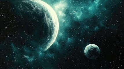 Aufkleber - Outer space in 3D cartoon rendering Science fiction cosmos