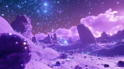 Aufkleber - Galaxy and starfield in a 3D cartoon rendering