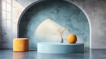 Poster - Sleek podium showcase for product display 3D rendering