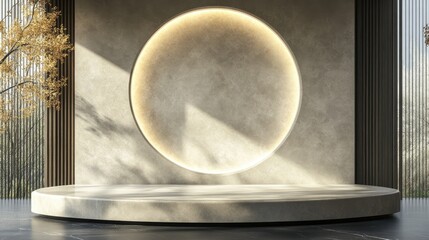Poster - 3D rendering of a luxurious podium display for product promotion and sales