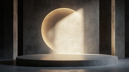 Poster - Abstract background featuring a podium and wall created through 3D rendering