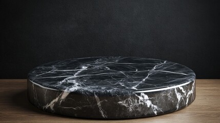 Aufkleber - 3D rendering of a dark marble podium