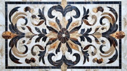 Poster - Stunning marble mosaic pattern featuring intricate designs