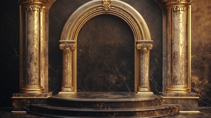 Leinwandbilder - Luxury pedestal background in 3D illustration and rendering