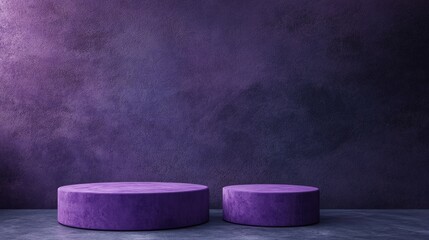 Poster - Purple podium for showcasing products 3D rendering