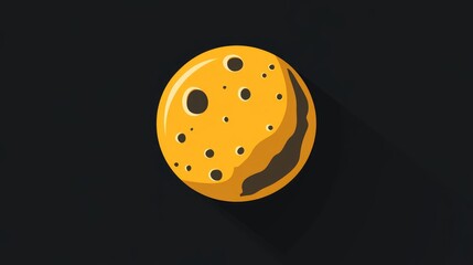 Poster - Flat icon of space moon with long shadow 3D cartoon rendering line icon