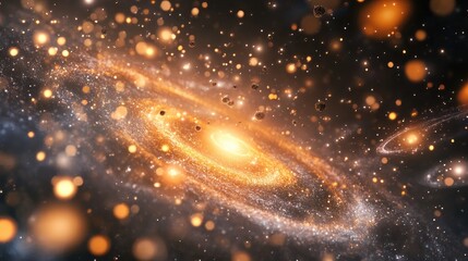 Aufkleber - 3D cartoon rendering featuring stars from a galaxy in open space