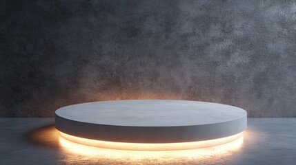 Aufkleber - Display pedestal design platform illuminated blank product stand 3D rendering